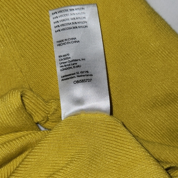 Anthropologie Maeve Arlowe Bell Sleeve XXS Yellow Long Sleeve Turtleneck Sweater - Picture 9 of 9